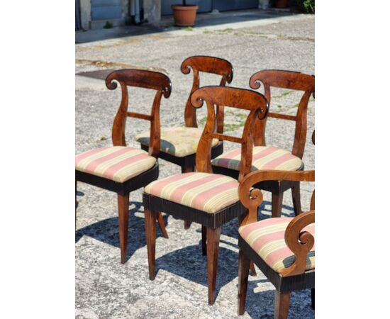 Set of four chairs and two armchairs Carlo X – Veneto, ca. 1830