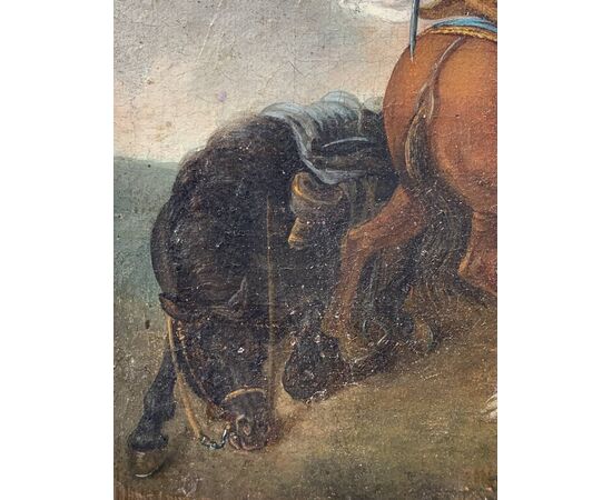 Francesco Casanova (Londra 1727 – Mödling 1803) attribuito a - Scena di battaglia a cavallo.