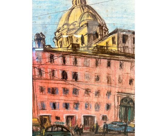 Disegno centro di Roma 1964, Belau, 91x84cm