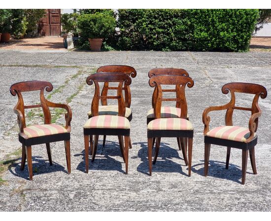 Set of four chairs and two armchairs Carlo X – Veneto, ca. 1830