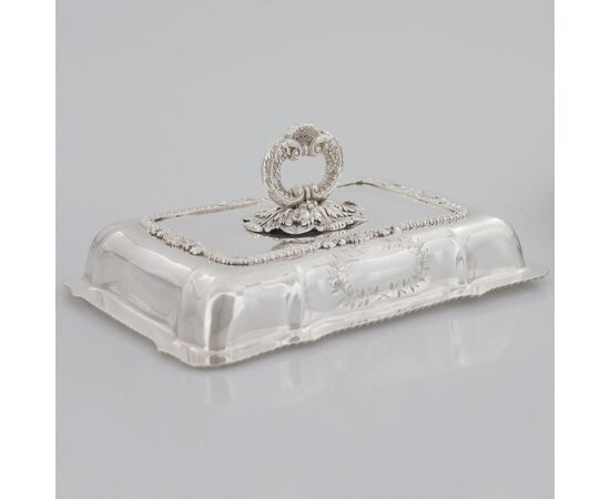 George IV sterling silver vegetable dish, lid and handle, Paul Storr, London, 1821