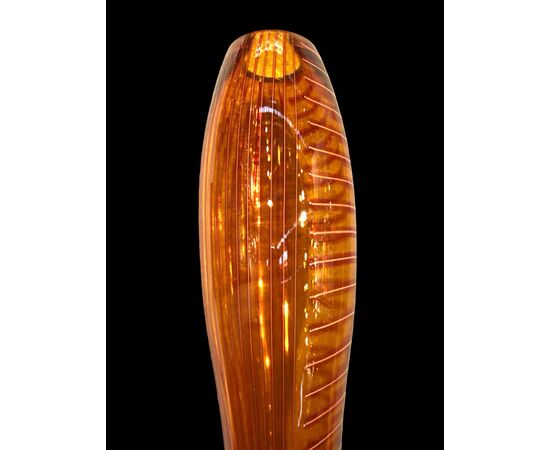 Pair of large 'incalmo' glass vases. Salviati, Murano.