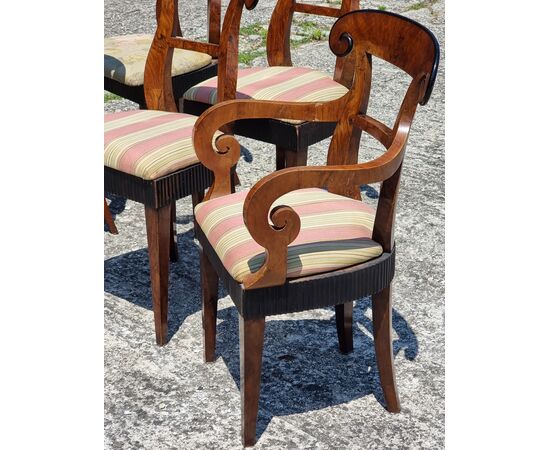 Set of four chairs and two armchairs Carlo X – Veneto, ca. 1830