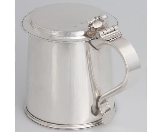 Charles II Sterling Silver Tankard, Silversmith AL, London, 1676