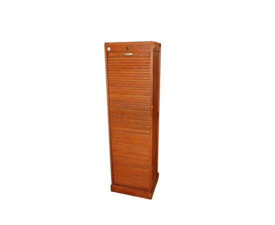 French Roll Top Filing Cabinet, Early 1900s