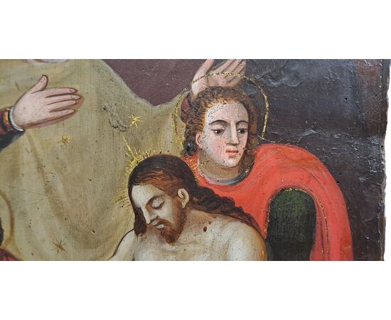 " DEPOSIZIONE DI CRISTO" - TEMPERA SU TAVOLA - XVI/XVII SEC.