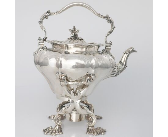 William IV sterling silver kettle on stand, Paul Storr for Storr & Mortimer, London, 1832