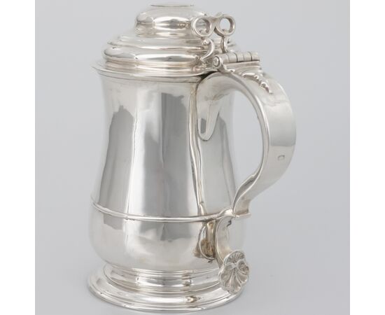 Tankard in argento sterling Giorgio II, William Dalton, Newcastle, 1747