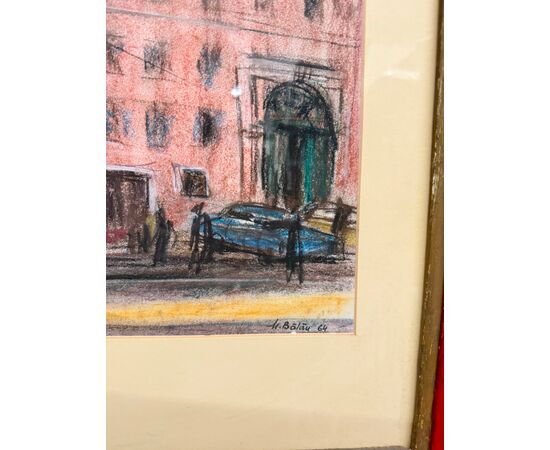 Disegno centro di Roma 1964, Belau, 91x84cm