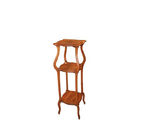 Tavolino Trespolo Porta Piante Francese del 1800 in legno di noce
