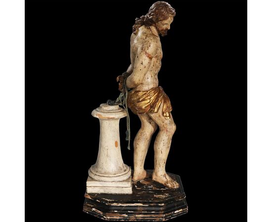 Christ at the column, polychrome poplar wood, Northern Italy, 17th-18th century