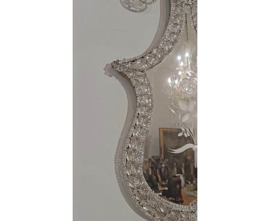 PAIR OF NEOCLASSICAL MIRRORS WITH CRYSTALS, LATE 18TH CENTURY