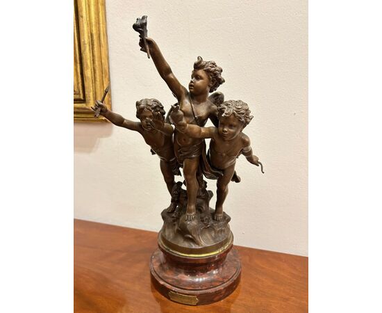 Statuina di Bronzo "Putti" dell'800