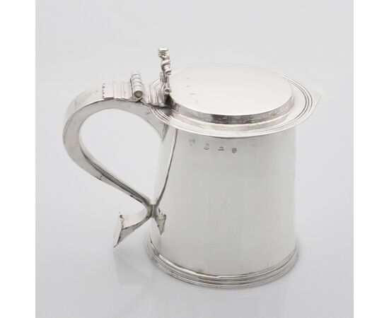 Charles II sterling silver tankard, John Gibbs, London, 1670