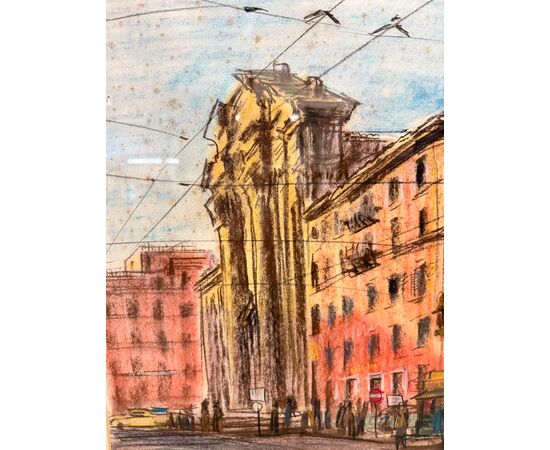 Disegno centro di Roma 1964, Belau, 91x84cm