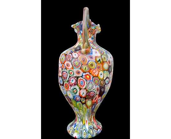 Large vase with 'giant murrine' with two handles. A.Ve.M. Murano