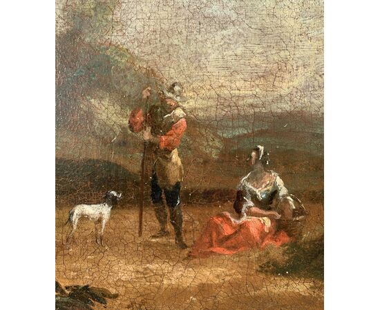 Italian painter (18th century) - Landscape with resting shepherds.