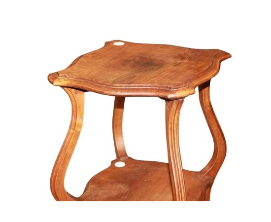 Tavolino Trespolo Porta Piante Francese del 1800 in legno di noce