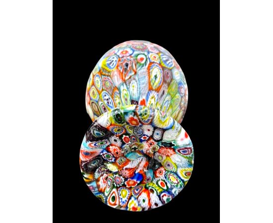 Large vase with 'giant murrine' with two handles. A.Ve.M. Murano