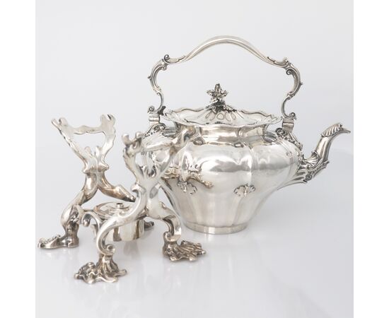 William IV sterling silver kettle on stand, Paul Storr for Storr & Mortimer, London, 1832