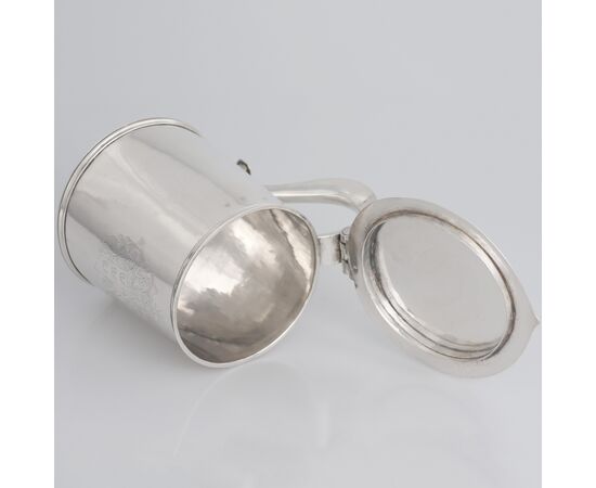 Charles II Sterling Silver Tankard, Silversmith AL, London, 1676
