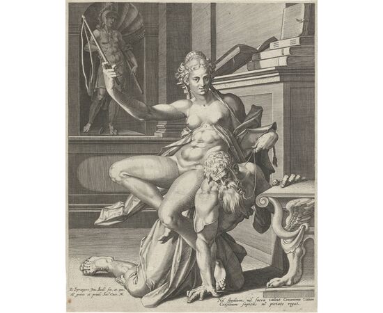 Aristotle and Phyllis, Bartholomäus Spranger (Antwerp, 1546 – Prague, 1611) workshop