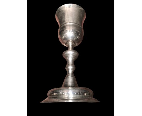 Embossed silver chalice. Torretta hallmark. Genoa.