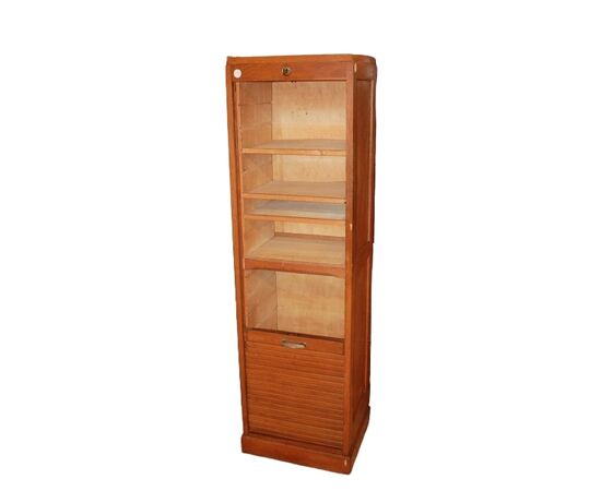 French Roll Top Filing Cabinet, Early 1900s
