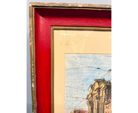 Disegno centro di Roma 1964, Belau, 91x84cm