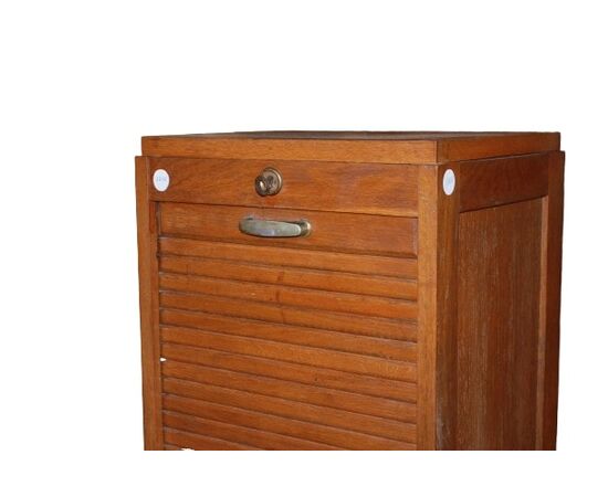 French Roll Top Filing Cabinet, Early 1900s