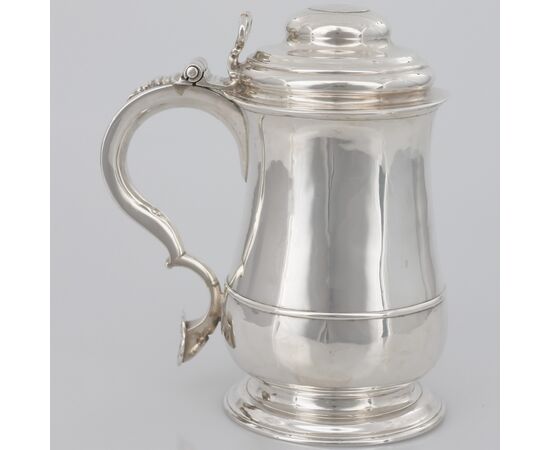 Tankard in argento sterling Giorgio II, William Dalton, Newcastle, 1747