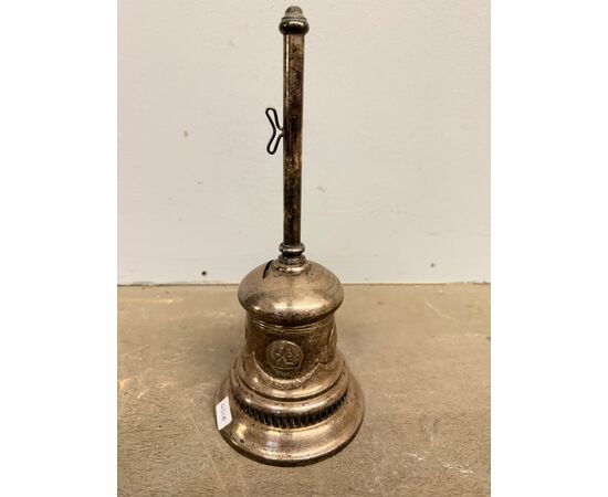 Vintage silver-plated metal bell, 20th century, 29x12cm
