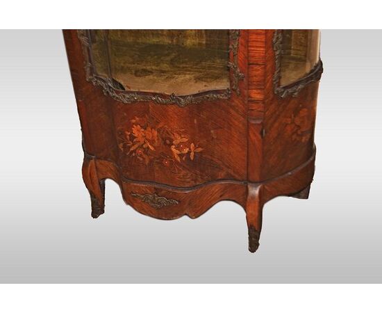 Vetrinetta francese stile Luigi XV del 1800 Vernis Martin con piano in marmo
