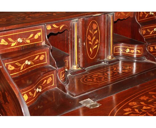 18th century Dutch Chippendale style mahogany slant-front desk.