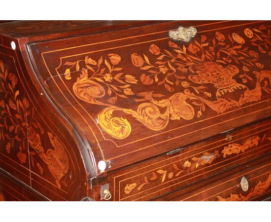 18th century Dutch Chippendale style mahogany slant-front desk.