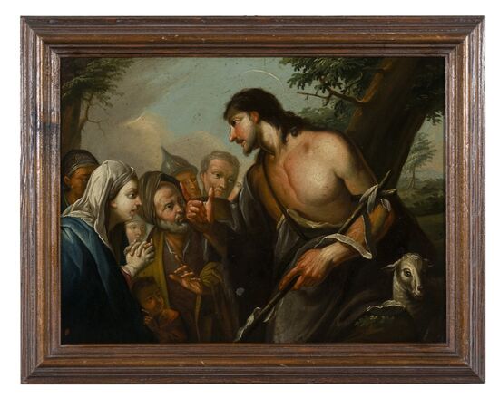 Venetian school of the 18th/19th century, "The Sermon of Saint John the Baptist"