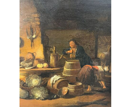 David Teniers the Younger (Antwerp 1610 - Brussels 1690) (in the manner of), "Kitchen interior with figures"
