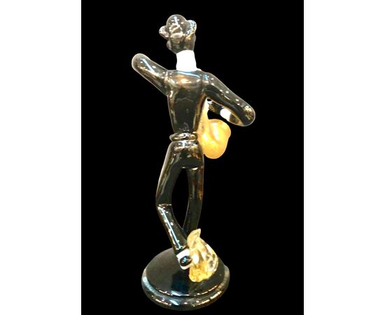 Blown glass figure, jazz musician, Seguso manufacture, Murano