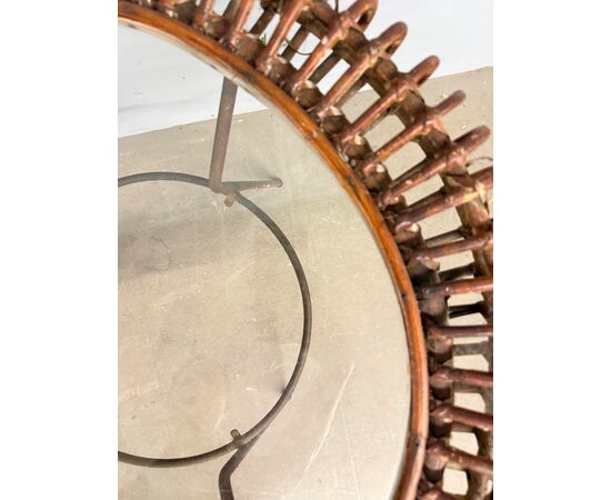 Tavolinetto da salotto Bonacina in bamboo e ferro anni '50, 58x47cm
