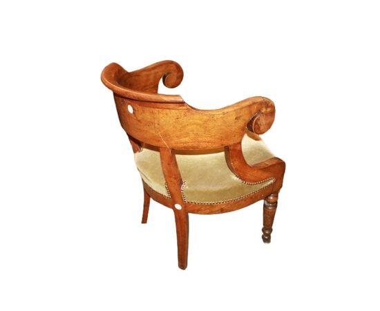 French Empire Style Armchair from the 1800s, Mahogany Writing Chair