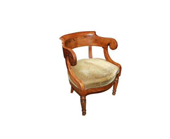 French Empire Style Armchair from the 1800s, Mahogany Writing Chair