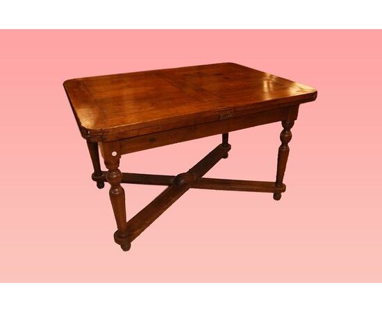 Early 1800s Italian rustic extendable pine wood table