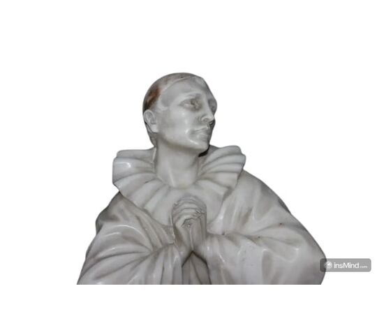 Straordinaria Scultura Francese del XIX secolo: Pierrot in una Toccante Ode alla Luna