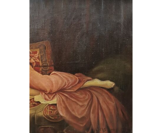 DIPINTO CON NUDO FEMMINILE LIBERTY FINE XIX SECOLO