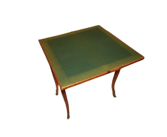 Tavolino da gioco francese Stile Luigi XV in legno di noce 1800