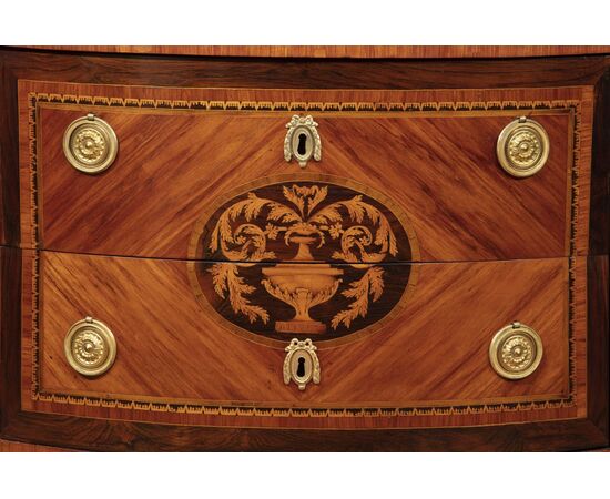 Coppia di commodes a demilune Lombarde