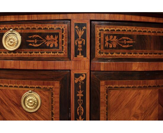 Coppia di commodes a demilune Lombarde