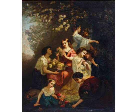 Donne che colgono fiori