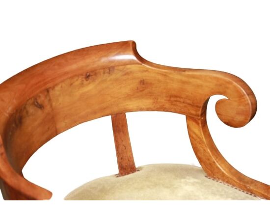 French Empire Style Armchair from the 1800s, Mahogany Writing Chair