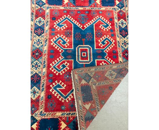 Antique Turkish rug, 19th century, wool with geometric patterns, 170x130cm